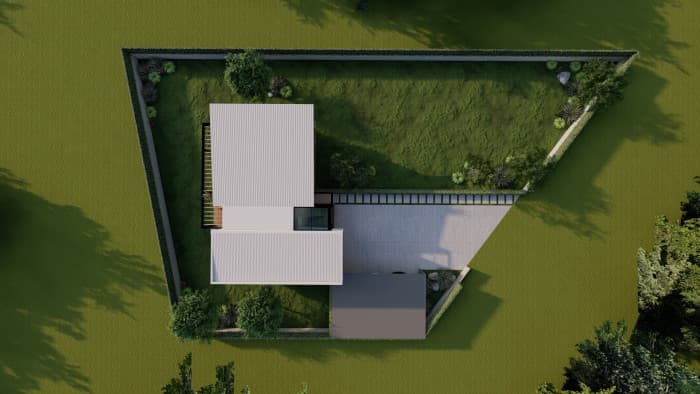 Residencia de lujo en preventa Planes de Renderos - Render vista aerea