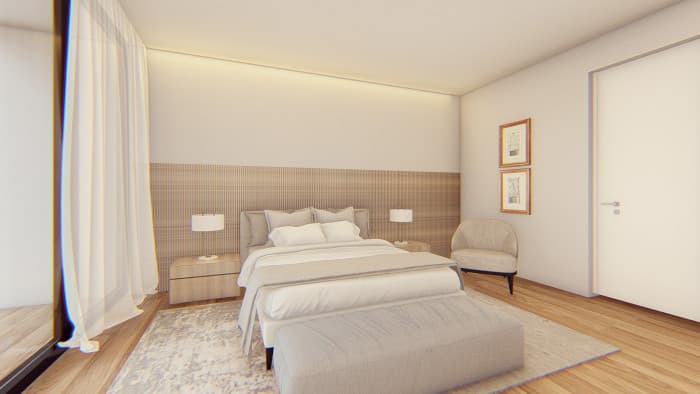 Residencia de lujo en preventa Planes de Renderos - Render habitacion principal